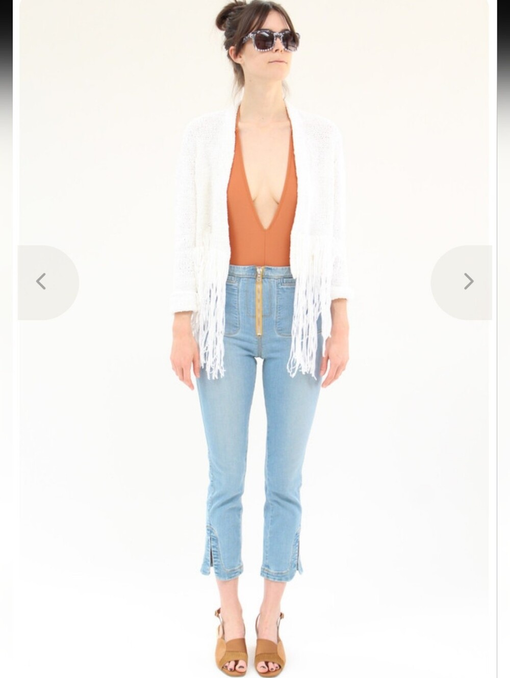 Rachel Comey Maga Pant Bleached Indigo Cropped Exposed Zipper Jeans Size 10 RARE